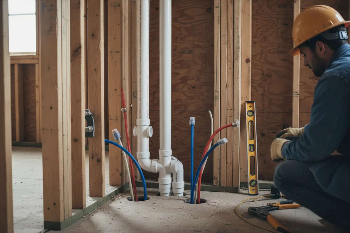 Drain and supply rough-in during Toilet Repair and Installation in Marcellus